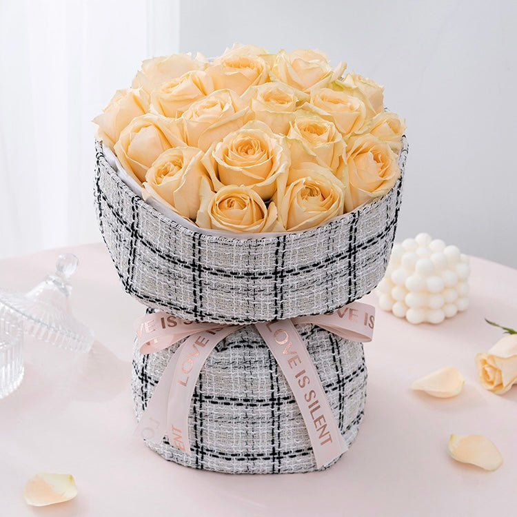 Chanel Style Champagne Rose Bouquet