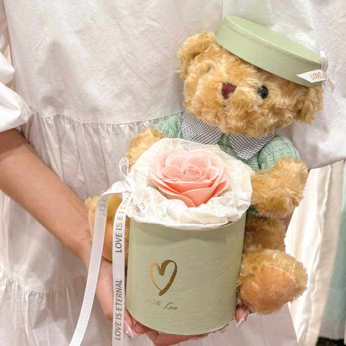 Soap Teddy Green Flower Box