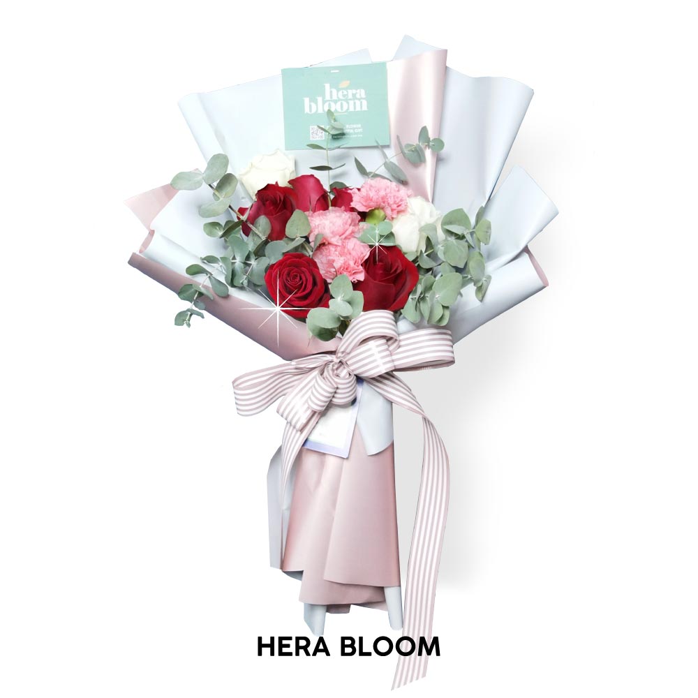Red Carnation Mixed Bouquet - Hera Bloom