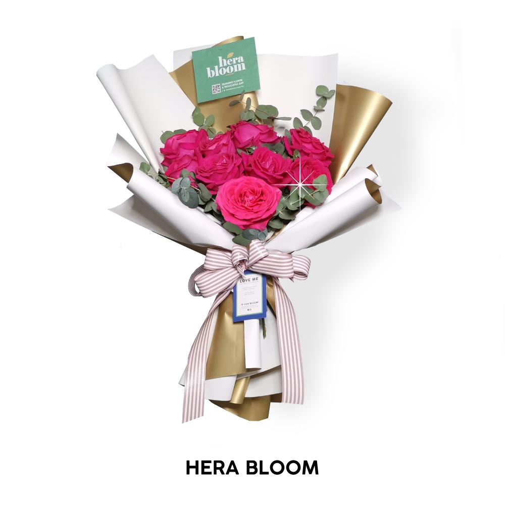 Hot Pink Rose Bouquet - Hera Bloom