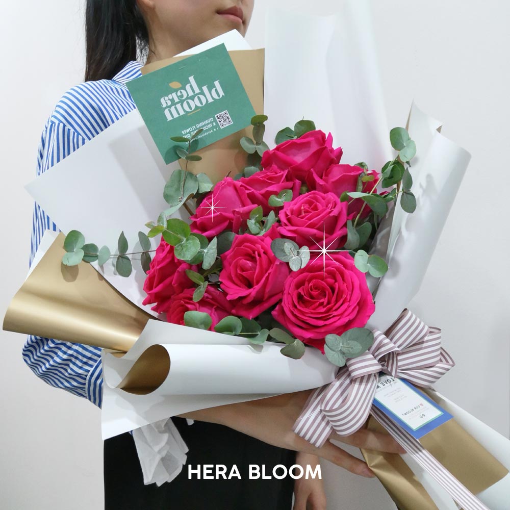 Hot Pink Rose Bouquet - Hera Bloom